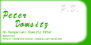 peter domsitz business card